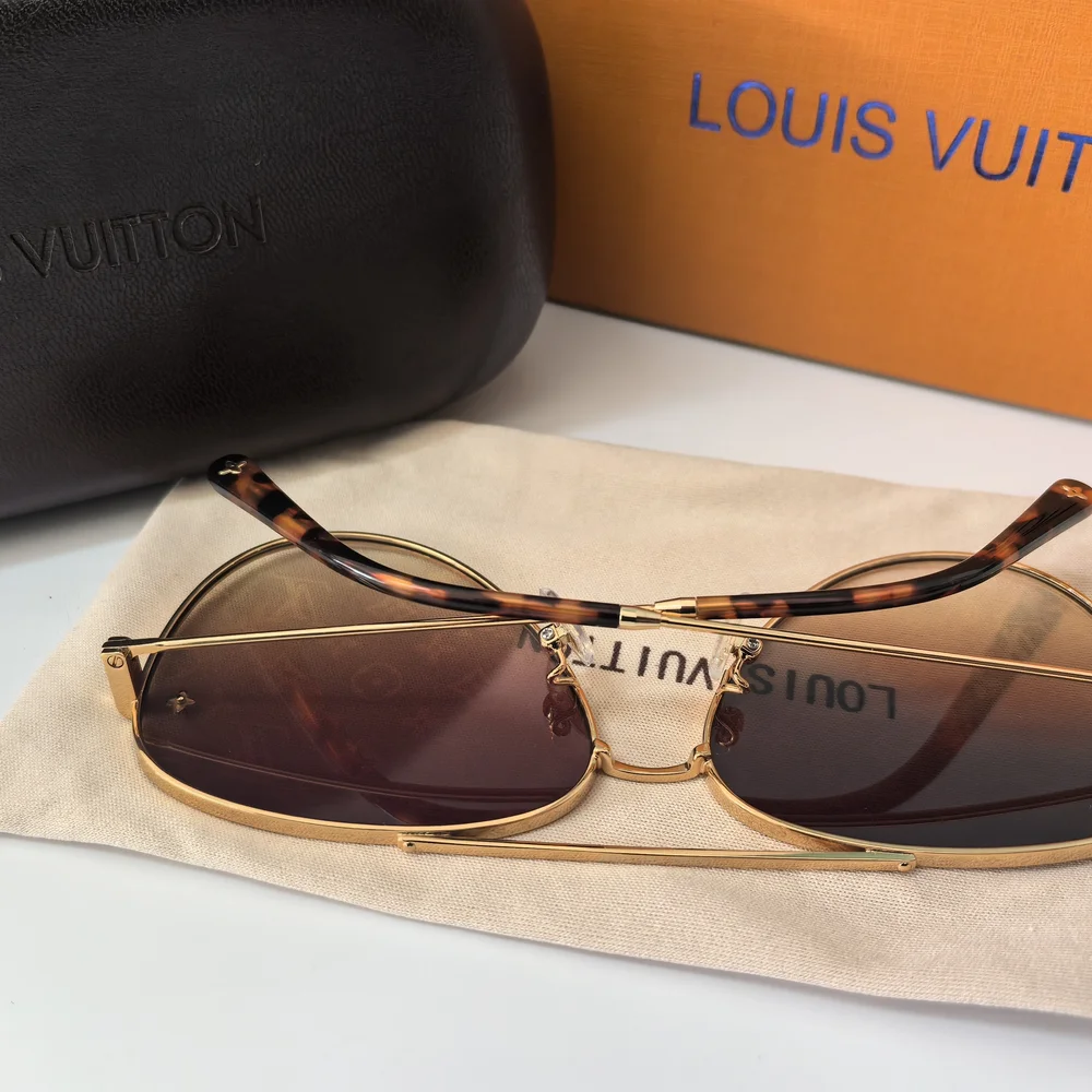Louis Vuitton Gold Aviator Sunglasses - Picture 4 of 6